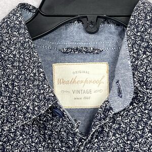 Original Weatherproof Vintage Men's Large s/s Blue Fireworks pattern 100% cotton